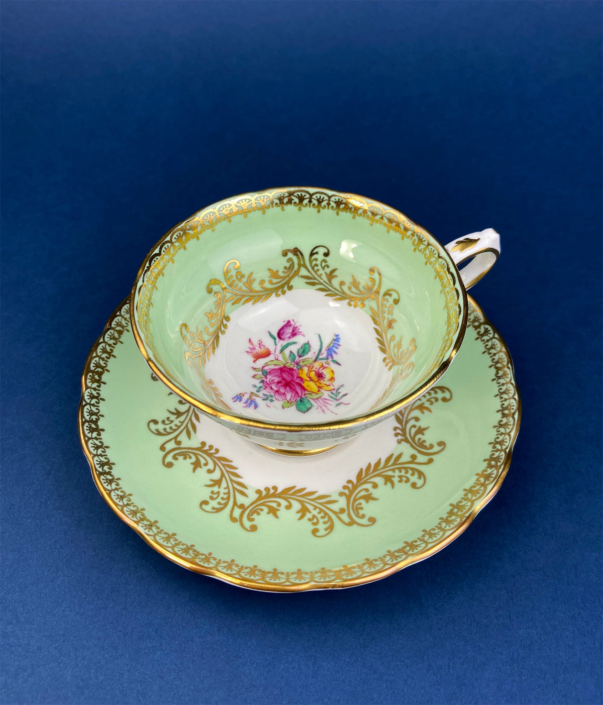 Vintage A.B.J. Grafton Fine Bone China Cup & Saucer – Asian Motif England