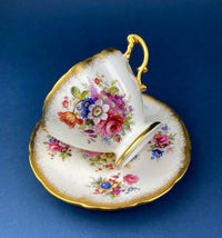 Vintage Queen Anne Bone China Cup & Saucer – Summer Days Pattern