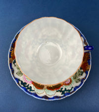 Antique Hand Painted Porcelain Tea Cup – Asian Motif June Moth Pattern