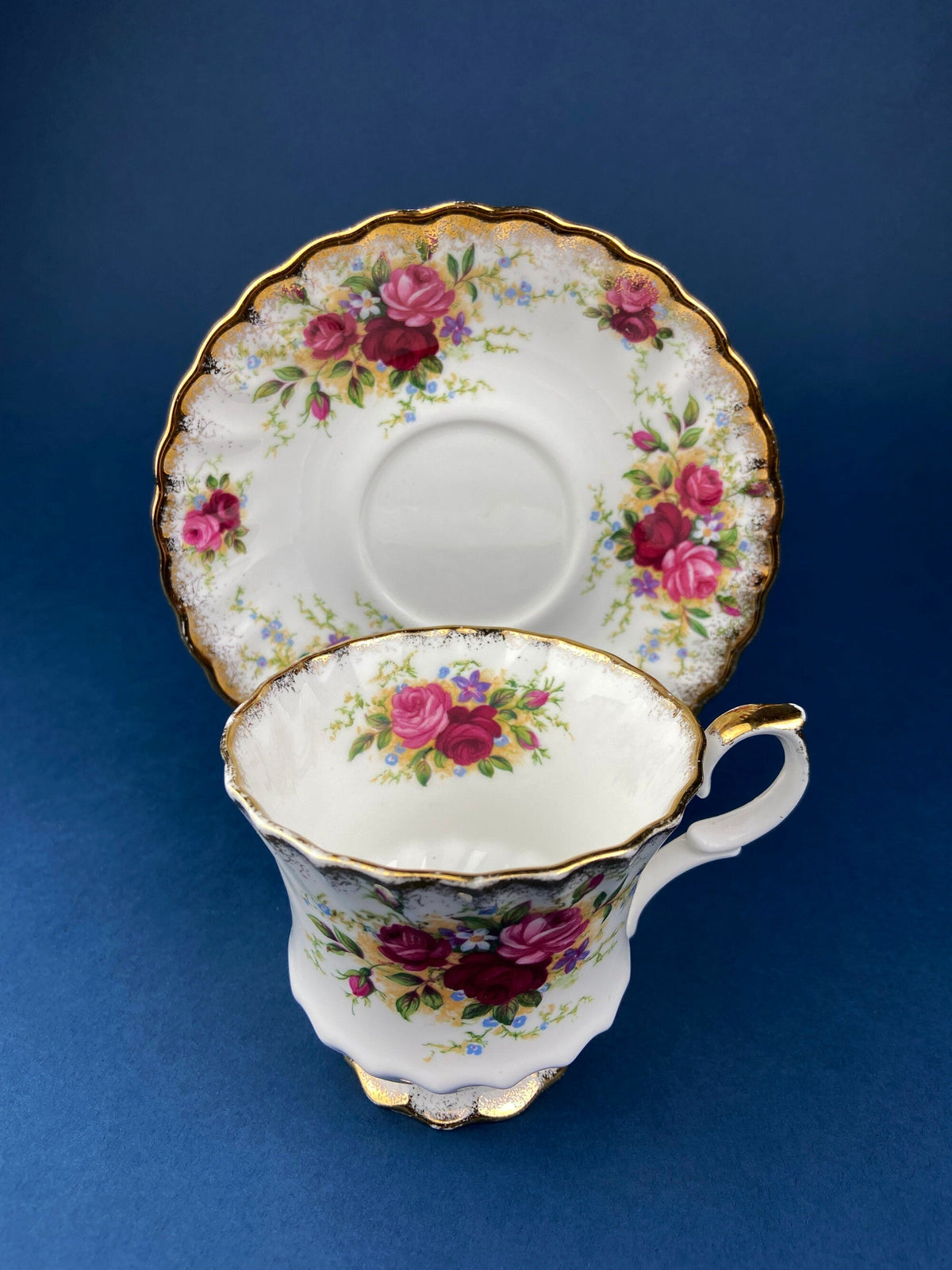 Vintage Queen Anne Bone China Cup & Saucer – Summer Days Pattern