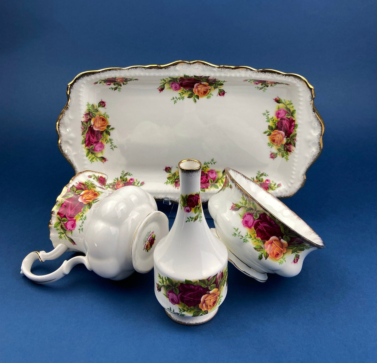 Antique Hand Painted Porcelain Tray – Signed Artist Cosmetic or Tea Display