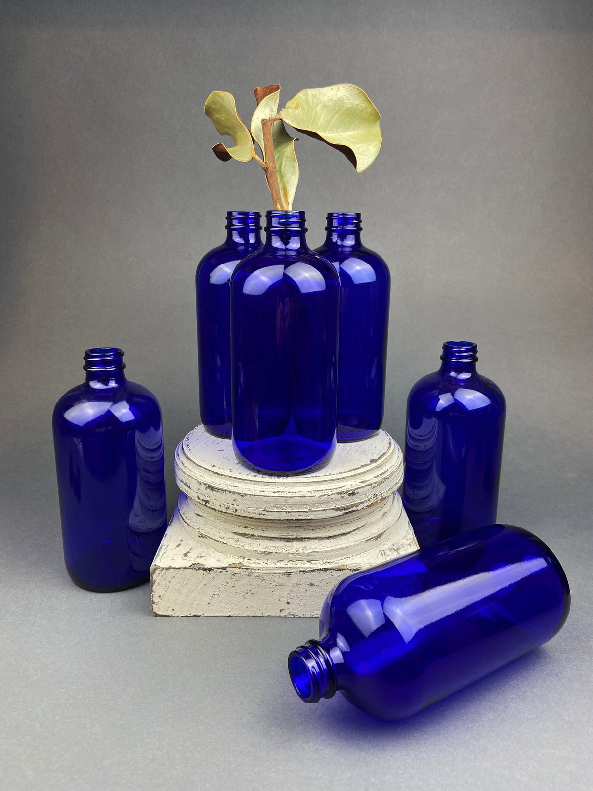 Cobalt Blue Glass Water Goblets – Set of 8 Contemporary Stemware