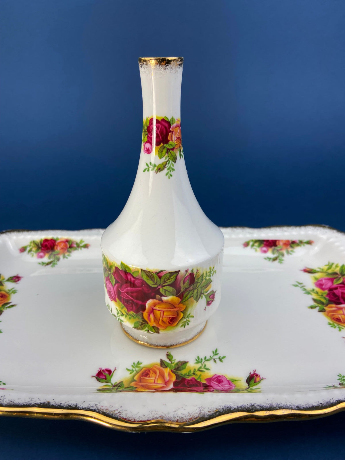 Antique Hand Painted Porcelain Tray – Signed Artist Cosmetic or Tea Display