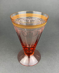Antique Morgantown Morgana Pink Crystal Goblets – Set of 8 Footed Tumblers