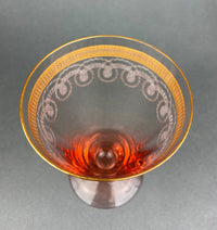 Antique Morgantown Morgana Pink Crystal Goblets – Set of 8 Footed Tumblers