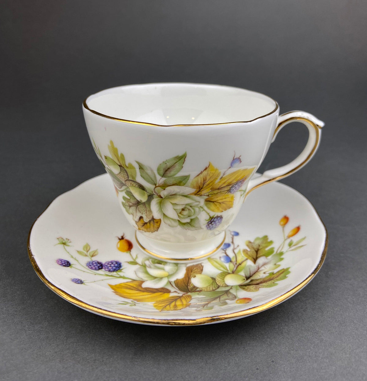 Duchess Fine Bone China Cup & Saucer – Autumn Motif England