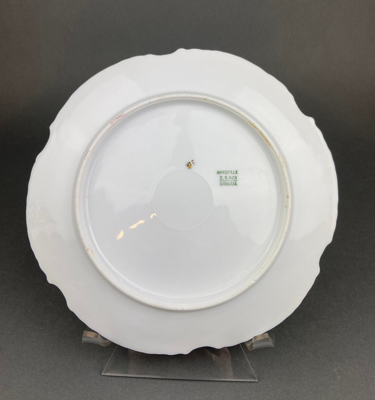 Antique Plate By Z.S. & Co. Bavaria. Hand Painted Roses