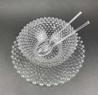 Vintage Moonstone Hobnail Serving Set – Large Bowl & Matching Plate