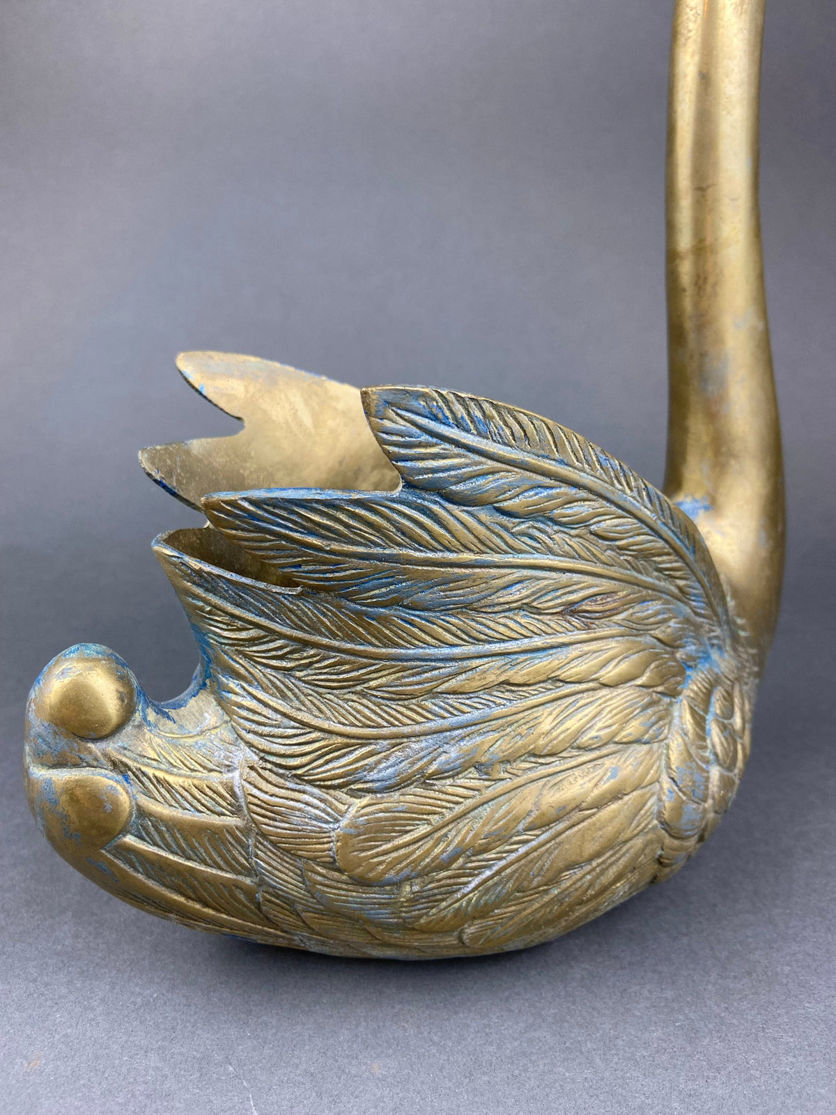 Brass Swan Planter Bird Shaped Herb Planter Greenhouse Decor