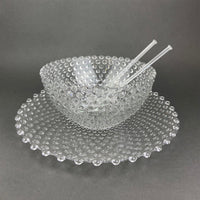 Vintage Moonstone Hobnail Serving Set – Large Bowl & Matching Plate