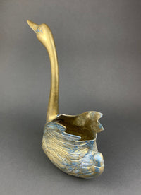 Brass Swan Planter Bird Shaped Herb Planter Greenhouse Decor
