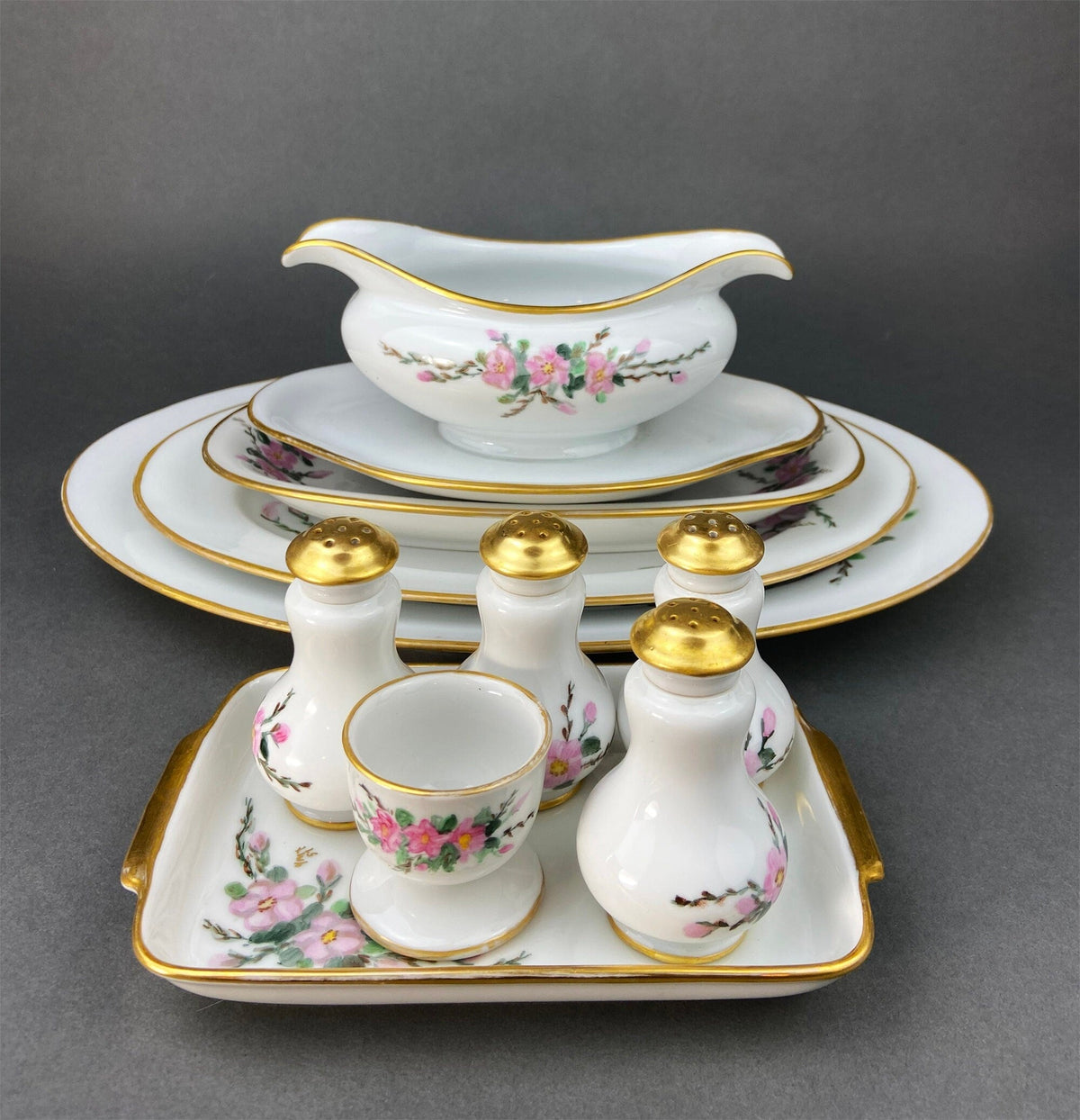 Eschenbach Baronet China Serving Set – Platters, Sauce Boat, Shakers & Tray Germany