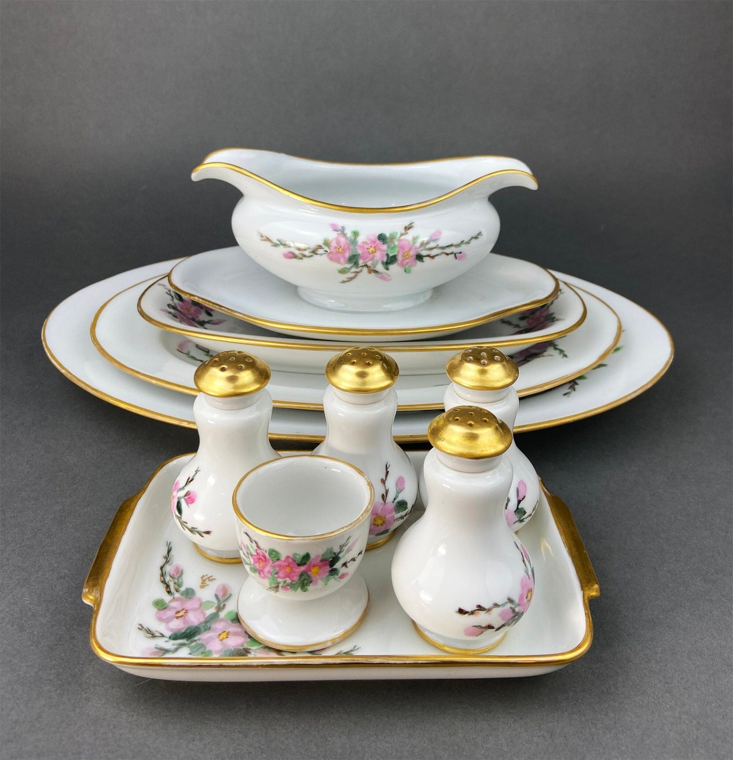 Eschenbach Baronet China Serving Set – Platters, Sauce Boat, Shakers & Tray Germany