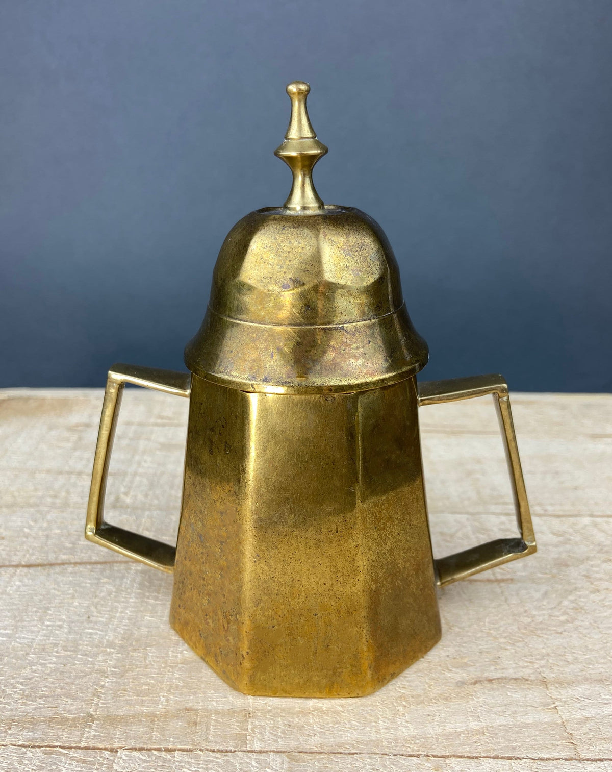 Antique Brass Coffee Set – Pot, Creamer & Sugar Bowl with Handles