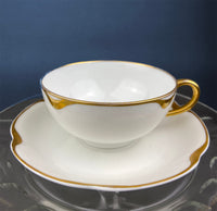 Antique Limoges Tea Set Trio – Haviland France Cup, Saucer & Plate with Gold Rim