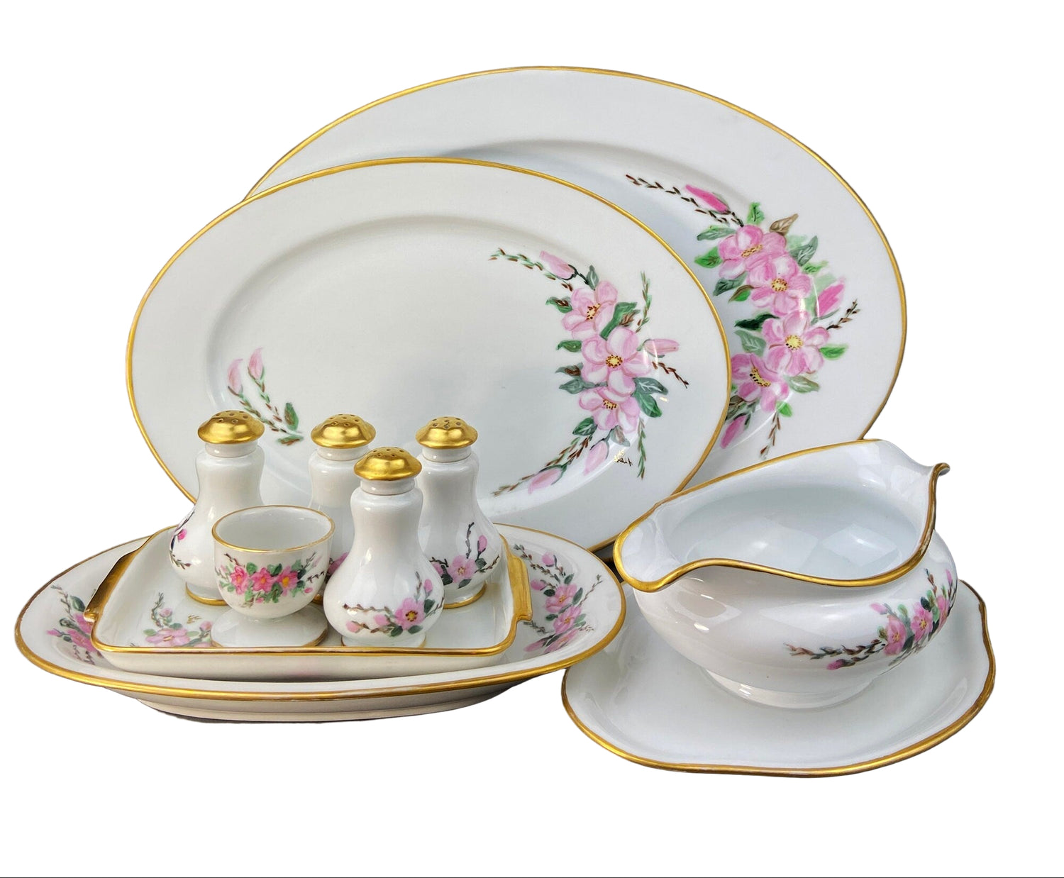 Eschenbach Baronet China Serving Set – Platters, Sauce Boat, Shakers & Tray Germany