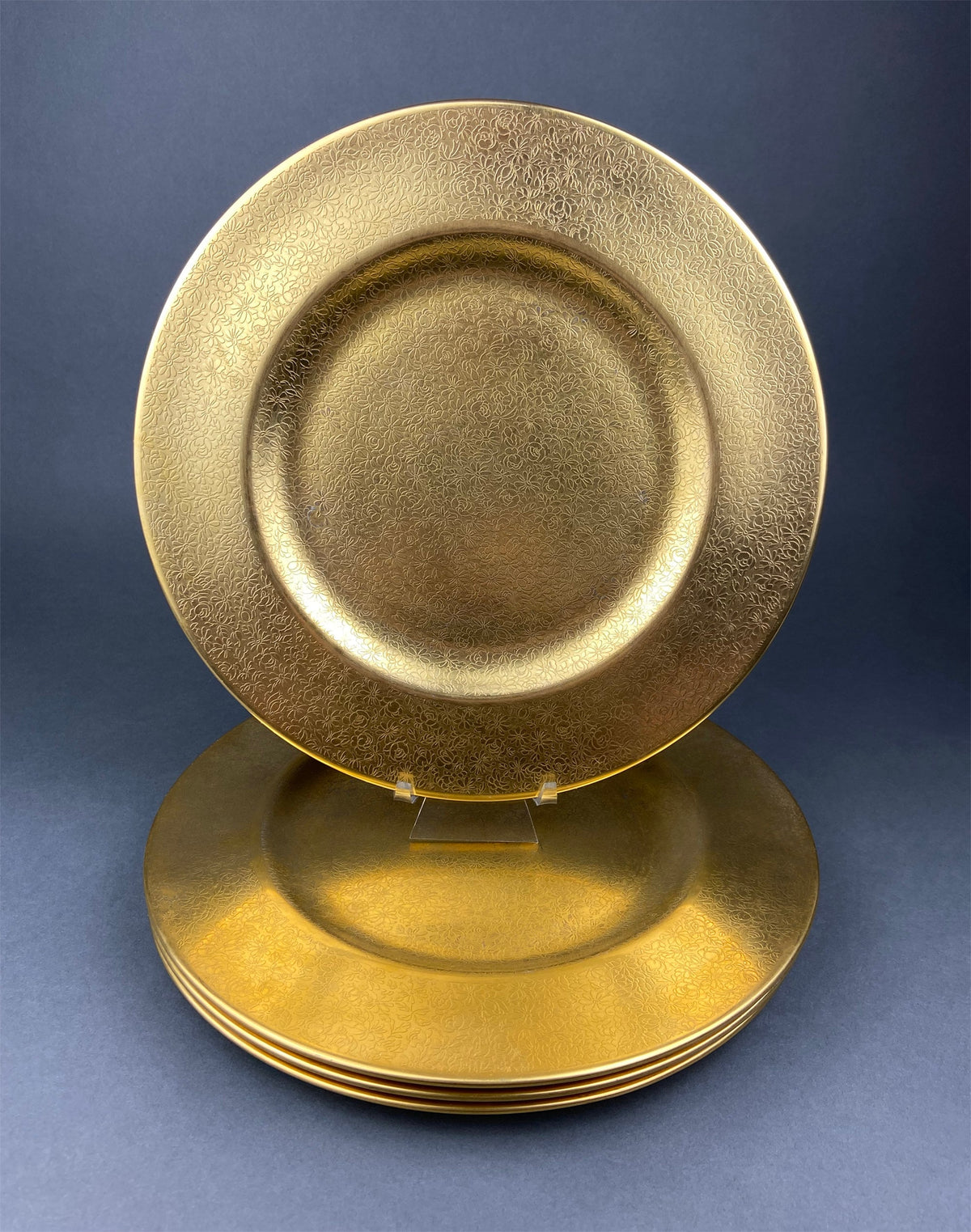 Antique Limoges Tea Set Trio – Haviland France Cup, Saucer & Plate with Gold Rim