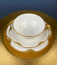 Antique Limoges Tea Set Trio – Haviland France Cup, Saucer & Plate with Gold Rim
