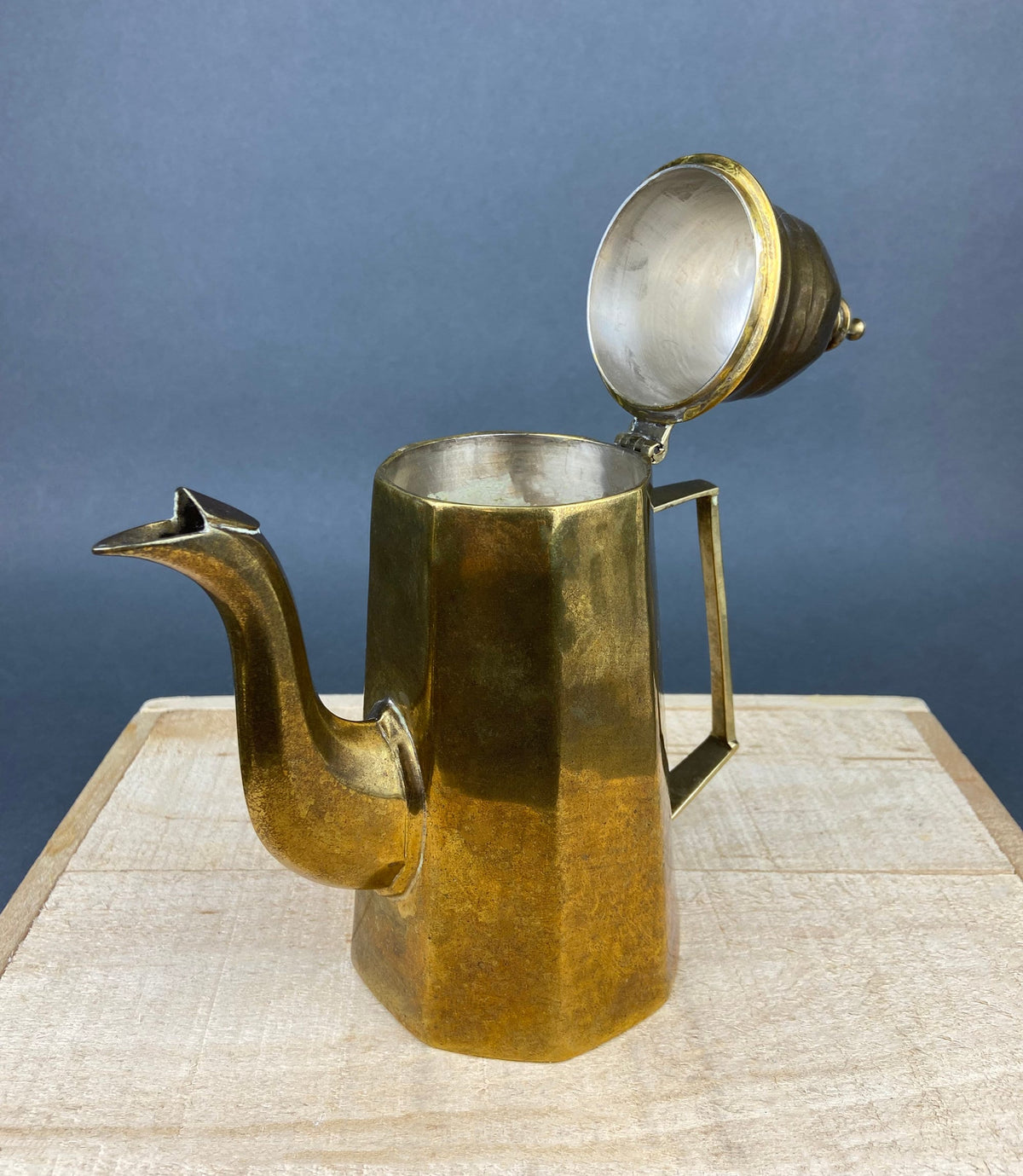 Antique Brass Coffee Set – Pot, Creamer & Sugar Bowl with Handles