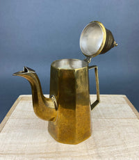 Antique Brass Coffee Set – Pot, Creamer & Sugar Bowl with Handles