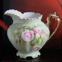 Lefton Hand Painted Tea Set – Roses Motif with Cup, Saucer, Creamer & Sugar Jar