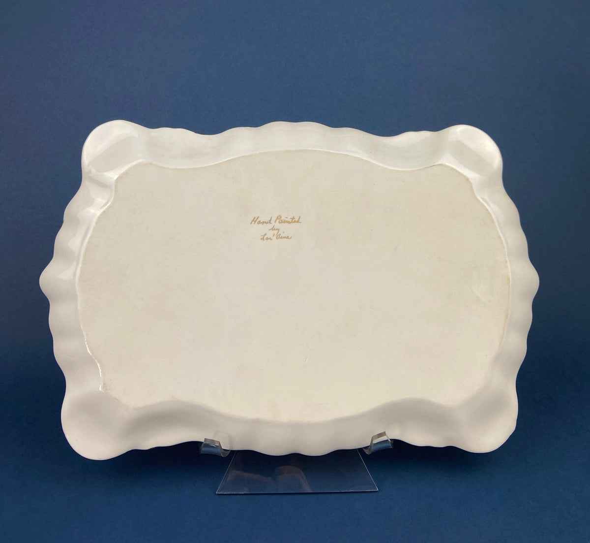 Antique Hand Painted Porcelain Tray – Signed Artist Cosmetic or Tea Display