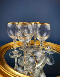 Antique Tiffin Franciscan Gold Rim Wine Goblets – Set of 6