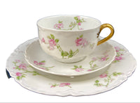 Antique Haviland Limoges Cup & Saucer – Hand Painted Violet Motif France