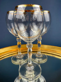 Antique Tiffin Franciscan Gold Rim Wine Goblets – Set of 6
