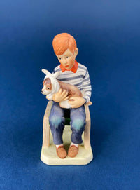 Lefton Porcelain Figurine – Little Girl Feeding Goose “Giving is Loving”