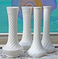 Milk Glass Vases – Set of 7 Assorted Shapes & Sizes