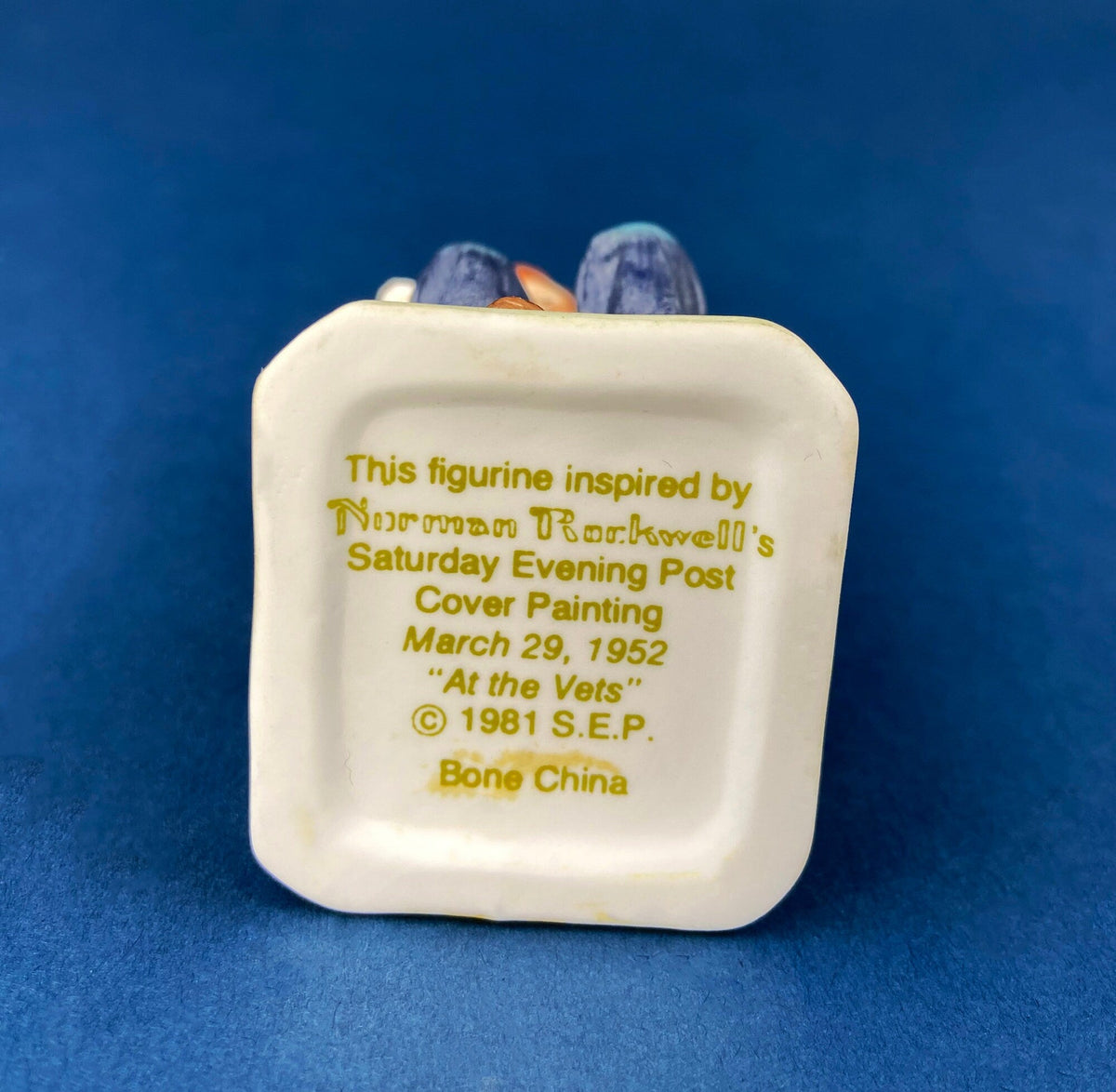 Porcelain Figurine “Get Well Soon” – Boy with Sick Dog Inspired by Norman Rockwell