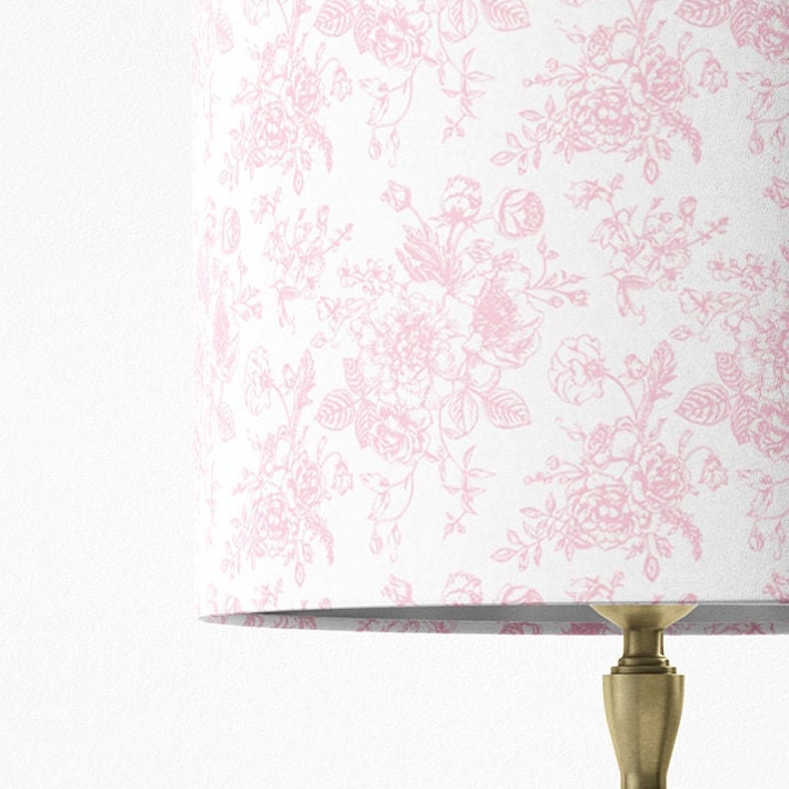 Pink Toile Lampshade in Rosecrest (various sizes)