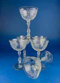 Vintage Heisey “Danish Princess” Crystal Goblets – Set of 8