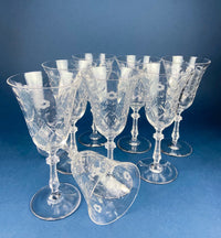 Vintage Heisey “Danish Princess” Crystal Goblets – Set of 8