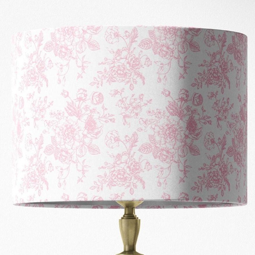 Green Toile Lampshade in Rosecrest (Various Sizes and Colors)