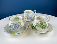 Vintage Royal Albert Sonnet Series Teacups & Saucers – Set of 3