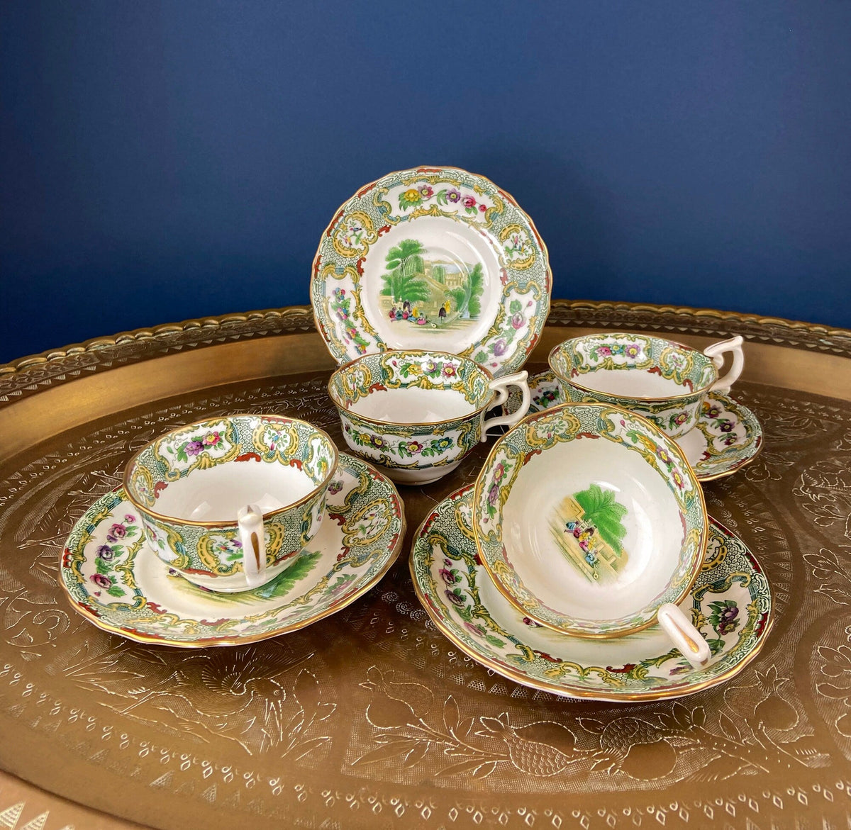 Tiffany & Co. Tea/Coffee Set – Hand Painted Chinoiserie Motif Set of 4