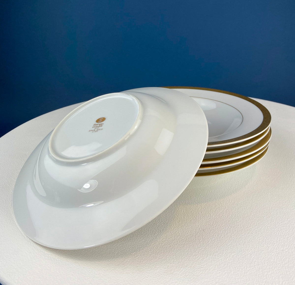 Sango Spun Gold China Set – White & Gold Dinnerware Collection
