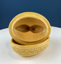 Buff Ceramic Doves on Nest – Kissing Love Birds Trinket Dish