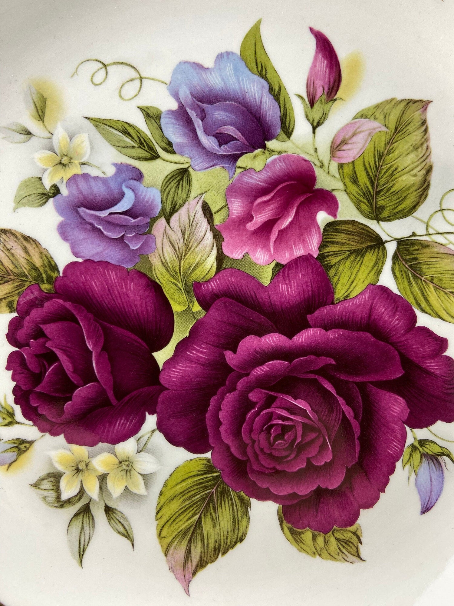 Rich Gold & Burgundy OMCO Czechoslovakia Porcelain Plate – 11" Floral Motif