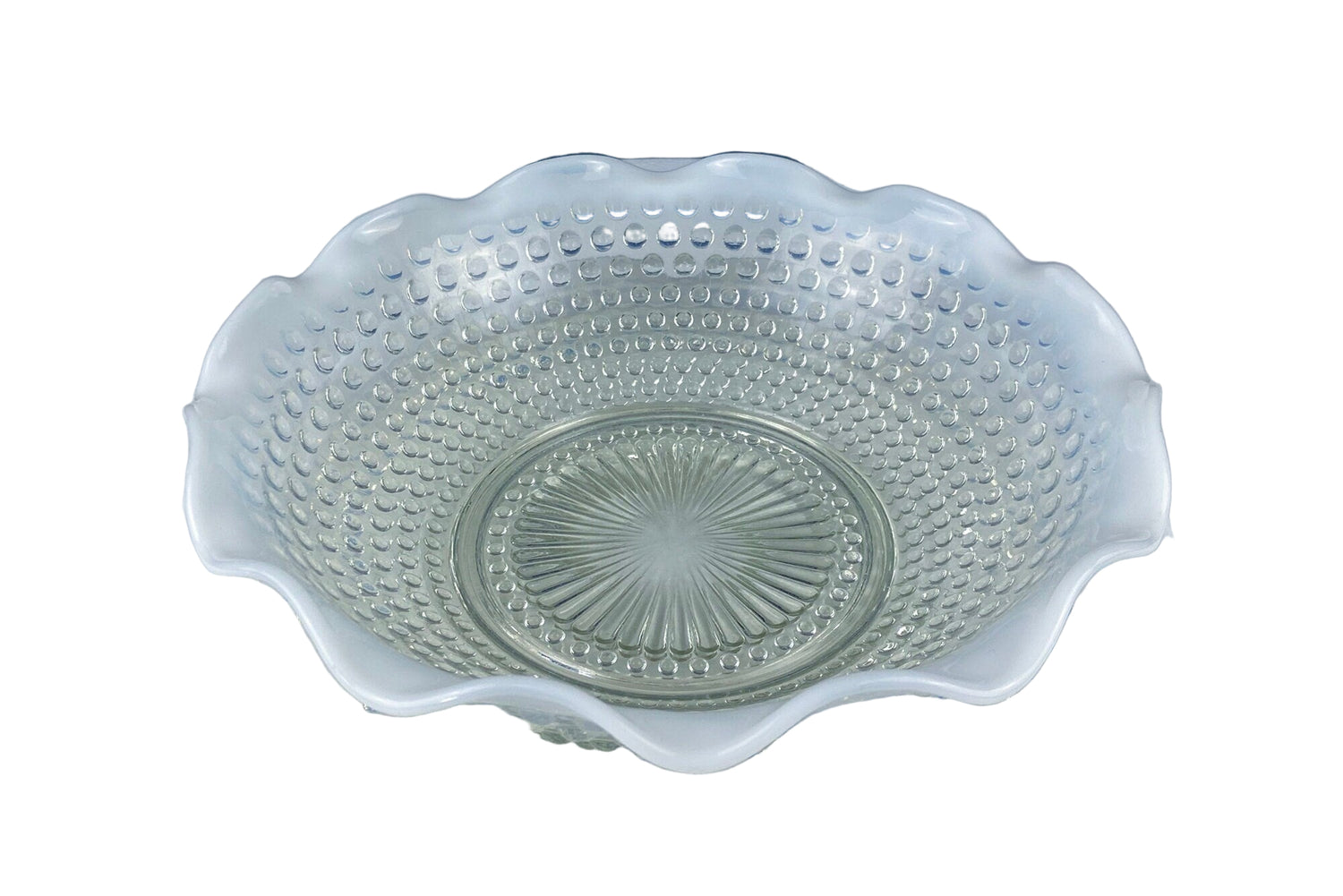 Vintage Moonstone Hobnail Serving Set – Large Bowl & Matching Plate