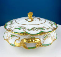 Antique Porcelain Tureen – Pink Roses Design with Bow Handles