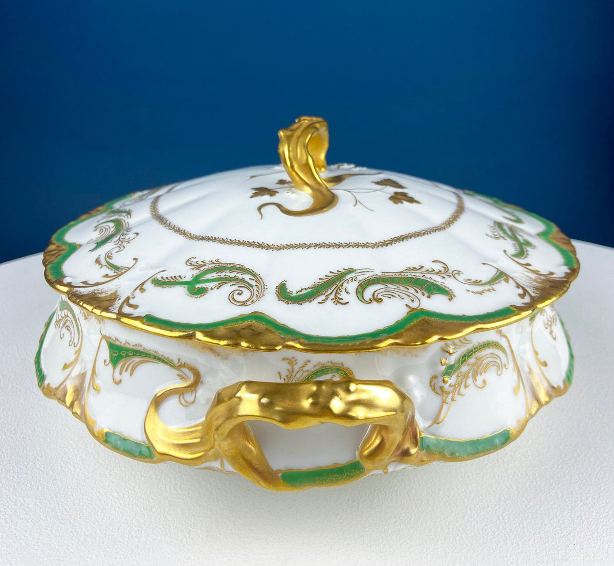 Antique Wedgwood Porcelain Tureen – Oval Black & White Relief Design