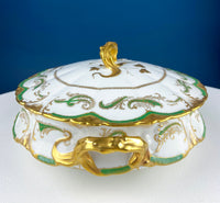 Antique Wedgwood Porcelain Tureen – Oval Black & White Relief Design