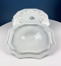 Antique Wedgwood Porcelain Tureen – Oval Black & White Relief Design