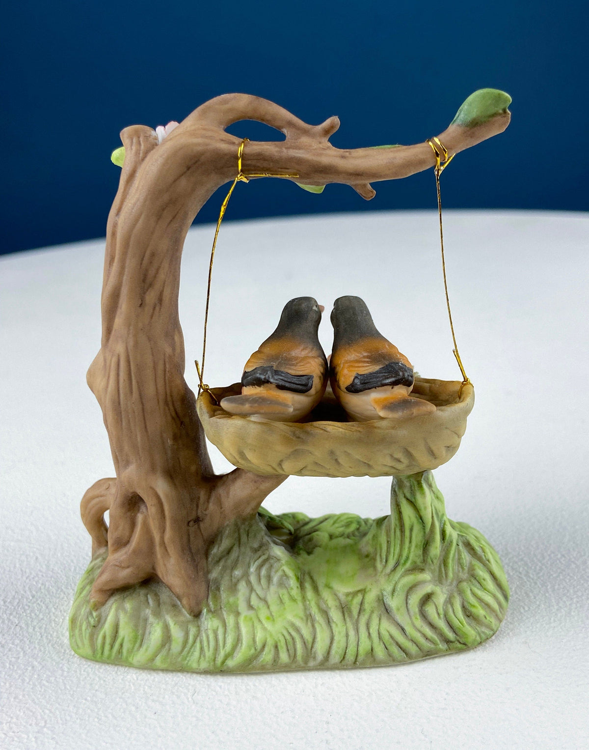 Marks & Rosenfeld Porcelain Figurine – Little Girl Planting Flowers with Birds in Nest