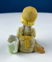 Marks & Rosenfeld Porcelain Figurine – Little Girl Planting Flowers with Birds in Nest