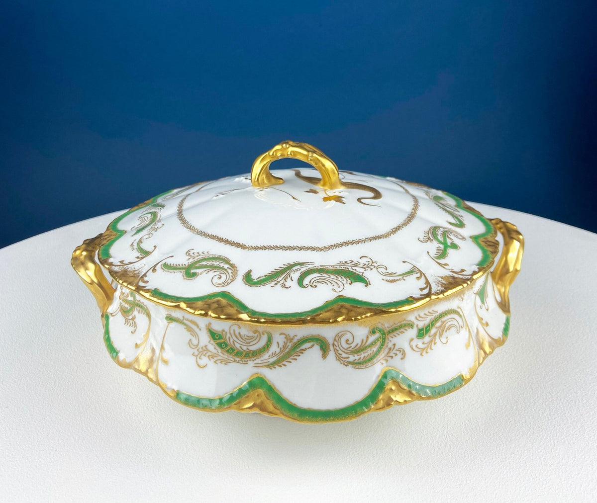 Antique Porcelain Tureen – Pink Roses Design with Bow Handles
