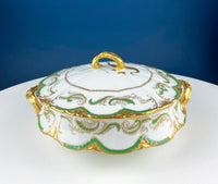 Antique Porcelain Tureen – Pink Roses Design with Bow Handles